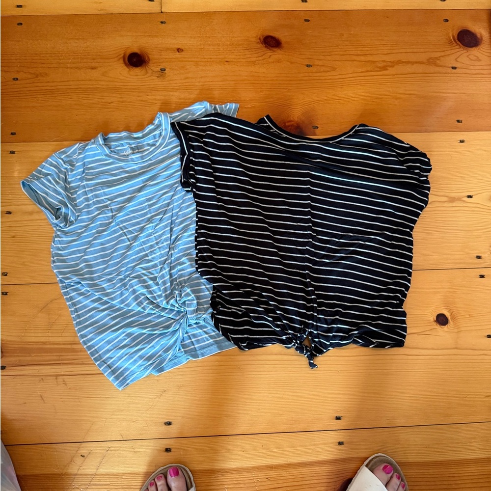 Carter's Blue and Black Striped Kids Tops